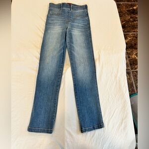 SPANX Jeans XS Light Wash Slim Straight Stretch Denim